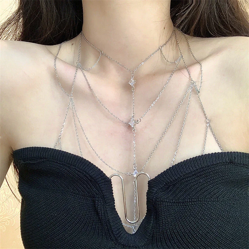 Zircon Tassel Multi Layer Stackable Body Chain - Image 4