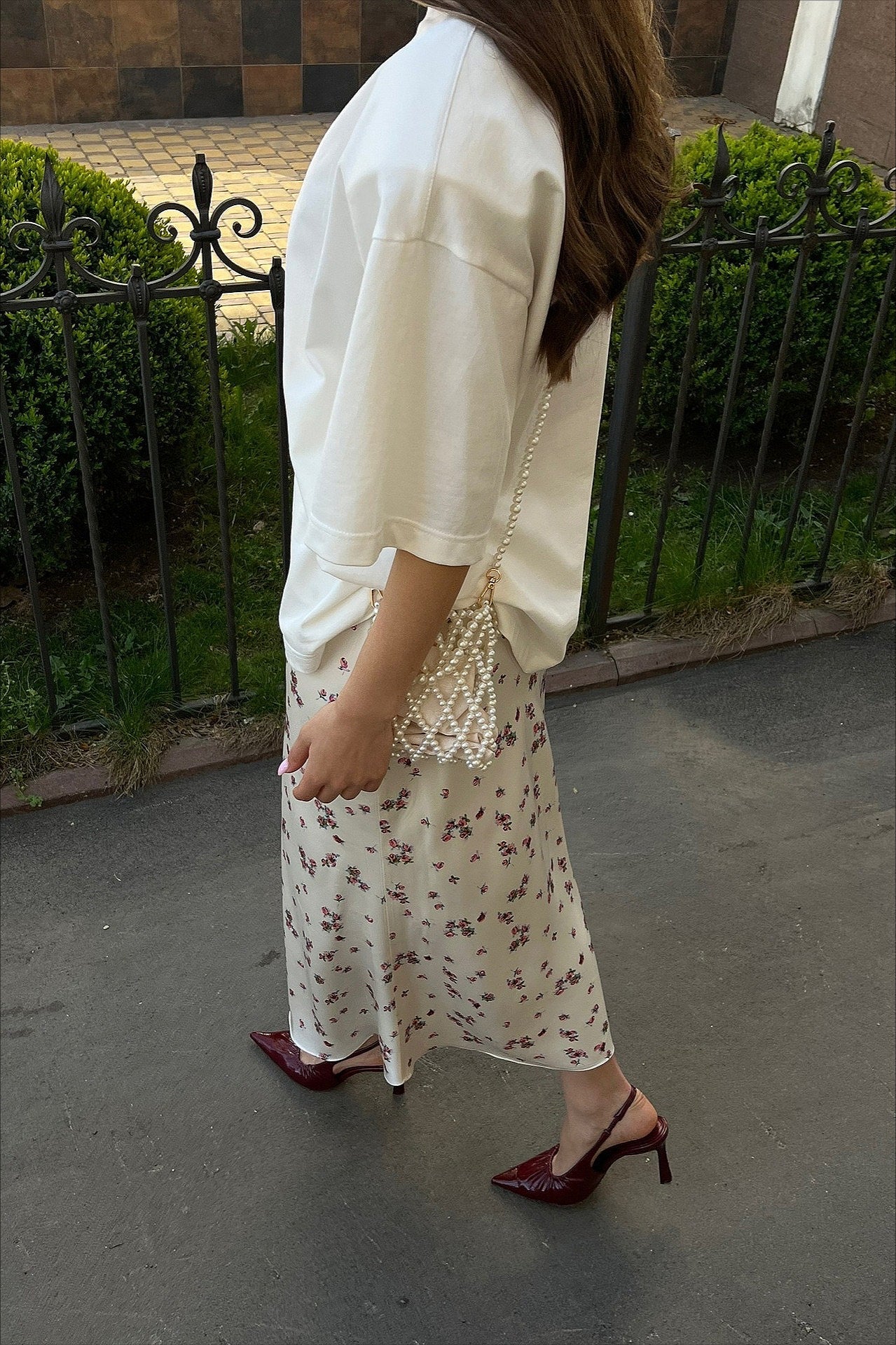 Floral High Waist Slim Pencil Skirt - Image 4
