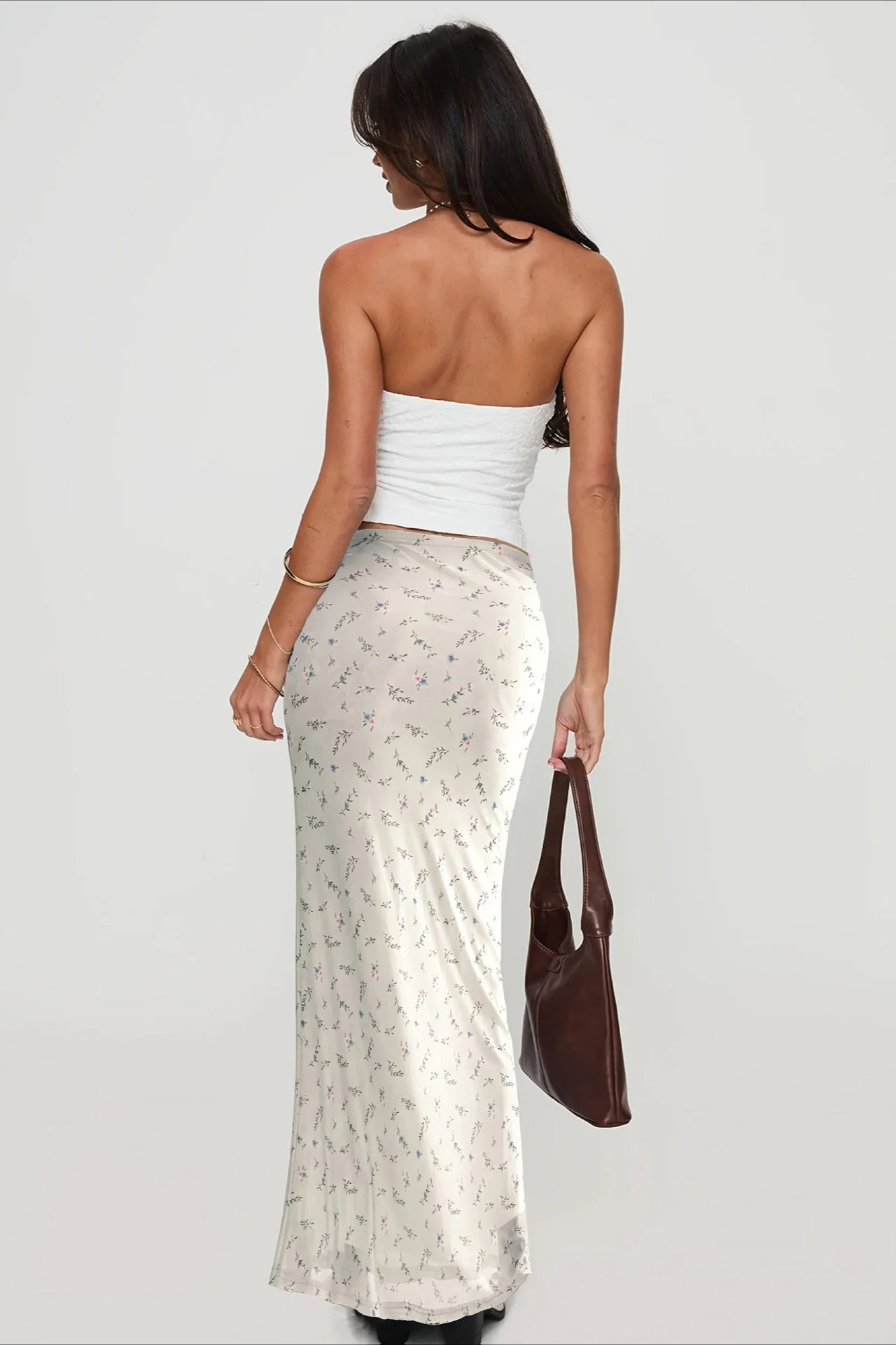 Floral Chiffon Mermaid Maxi Skirt - Image 3