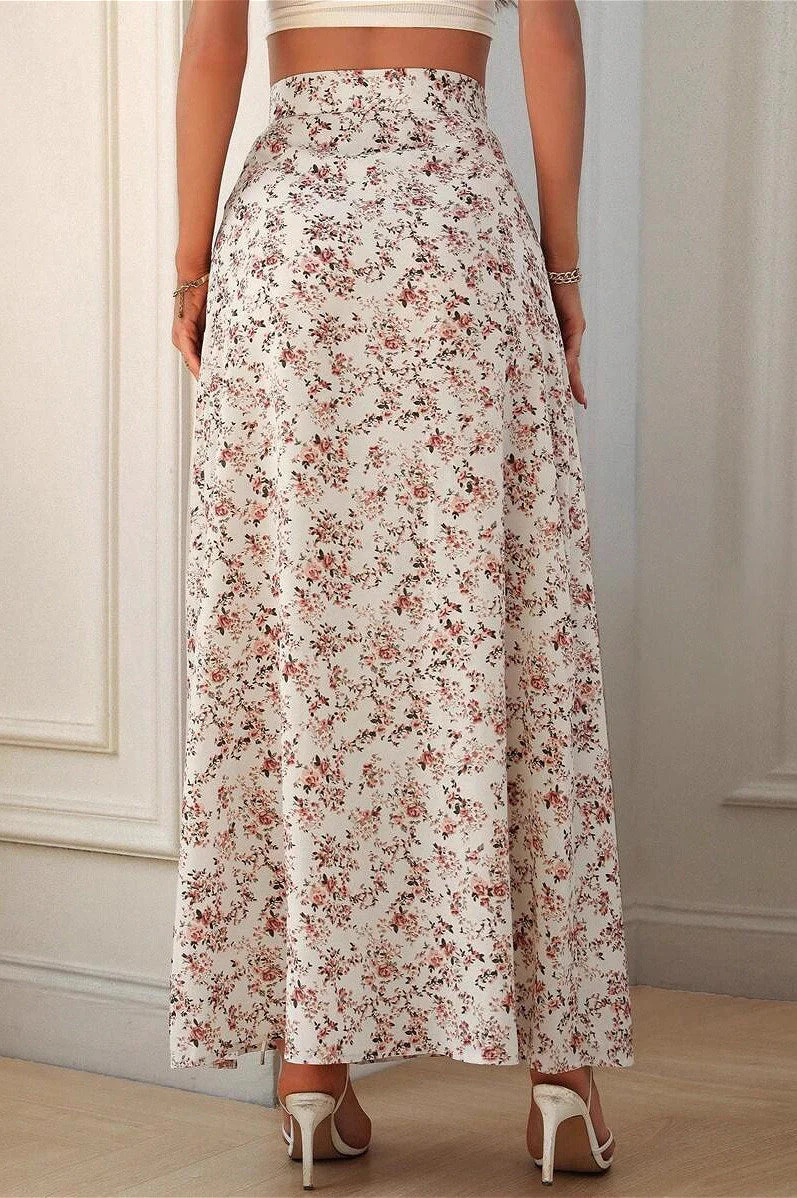 Digital Floral Print Tight High Slit Maxi Skirt - Image 4