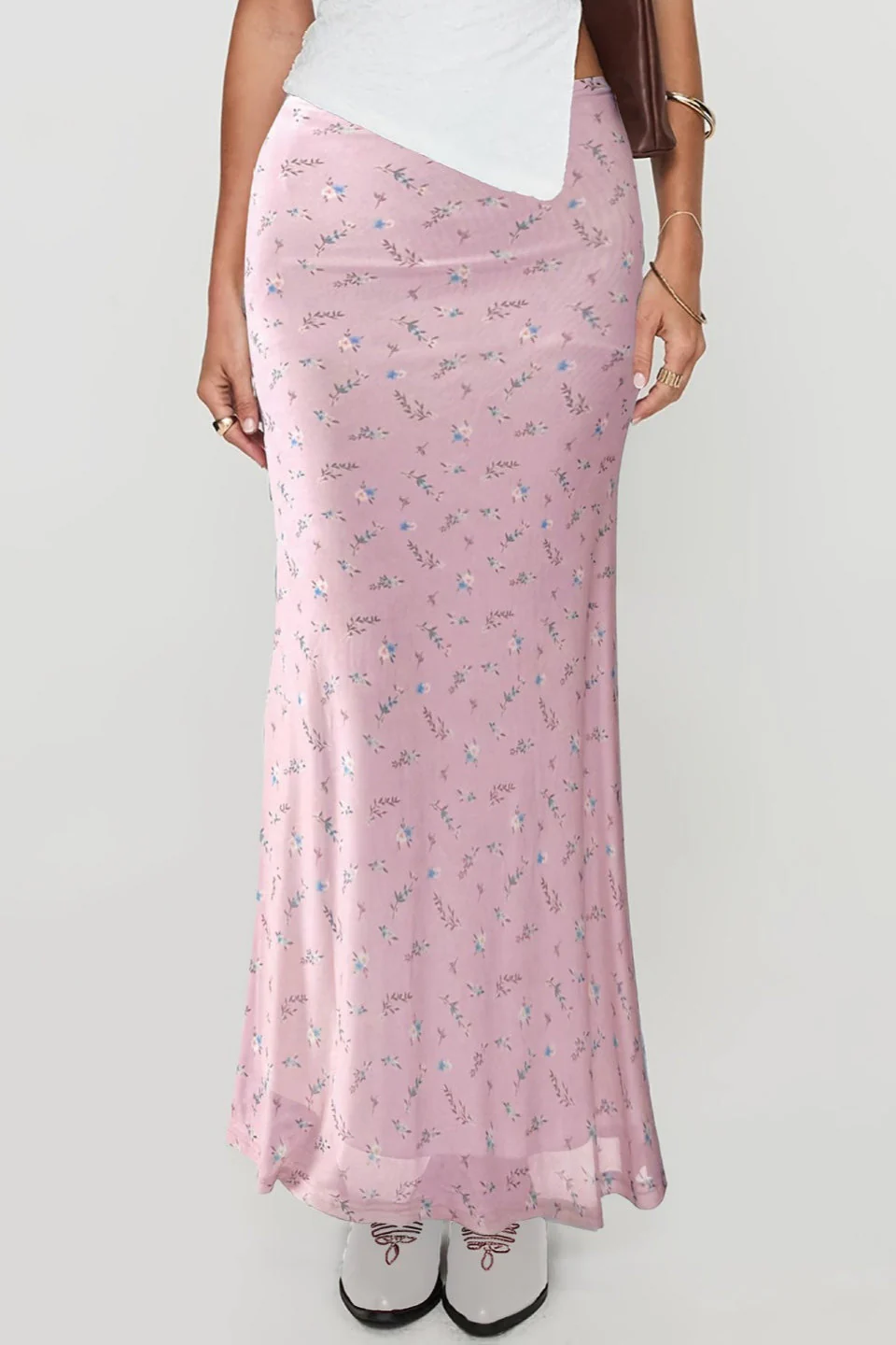 Comfortable Slim Digital Floral Print Maxi Skirt - Image 2
