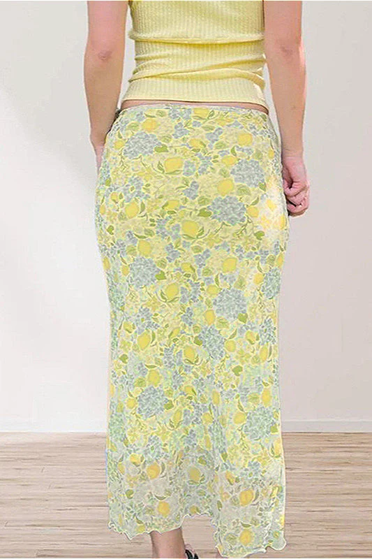 Slim Floral Print Matching Skirt - Image 2