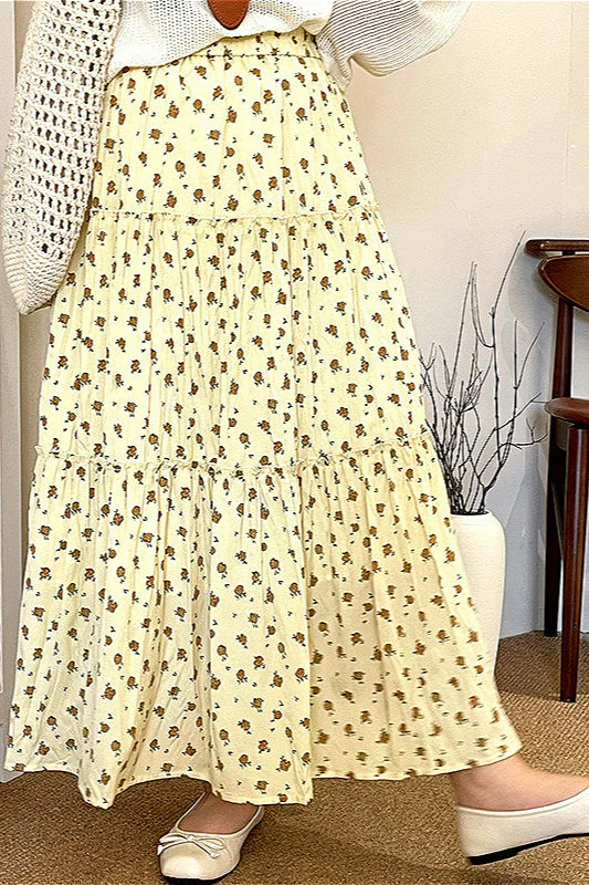 Plus Size Floral High Waist Tiered Skirt - Image 2