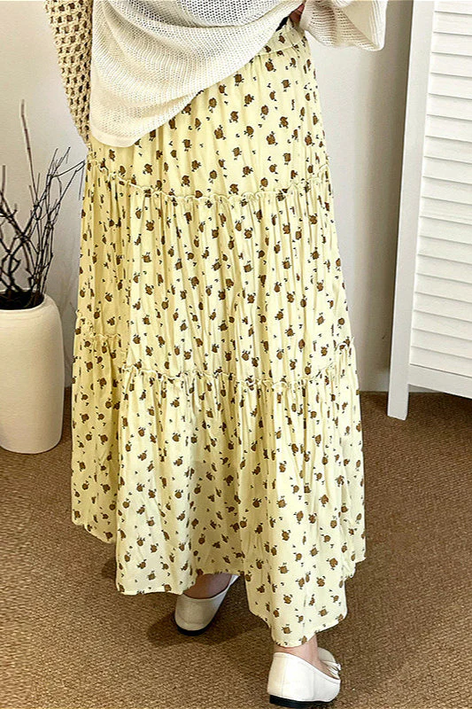 Plus Size Floral High Waist Tiered Skirt - Image 4