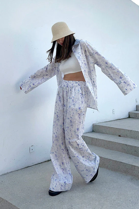 Floral Retro Shirt Pants Two Piece Set - Image 3