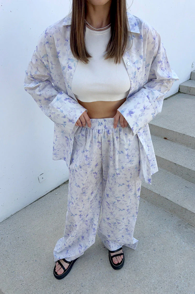 Floral Retro Shirt Pants Two Piece Set - Image 4