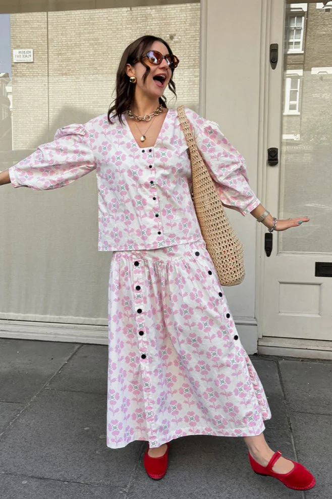 Printed Design Top A Line Two Piece Set - Image 3