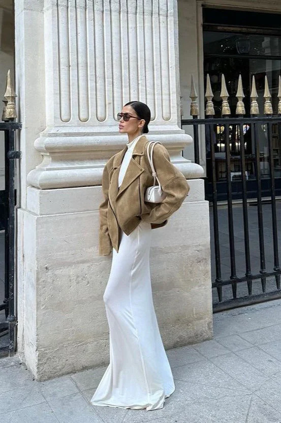Vintage Suede Lad-Style Notch-Collar Coat - Image 6