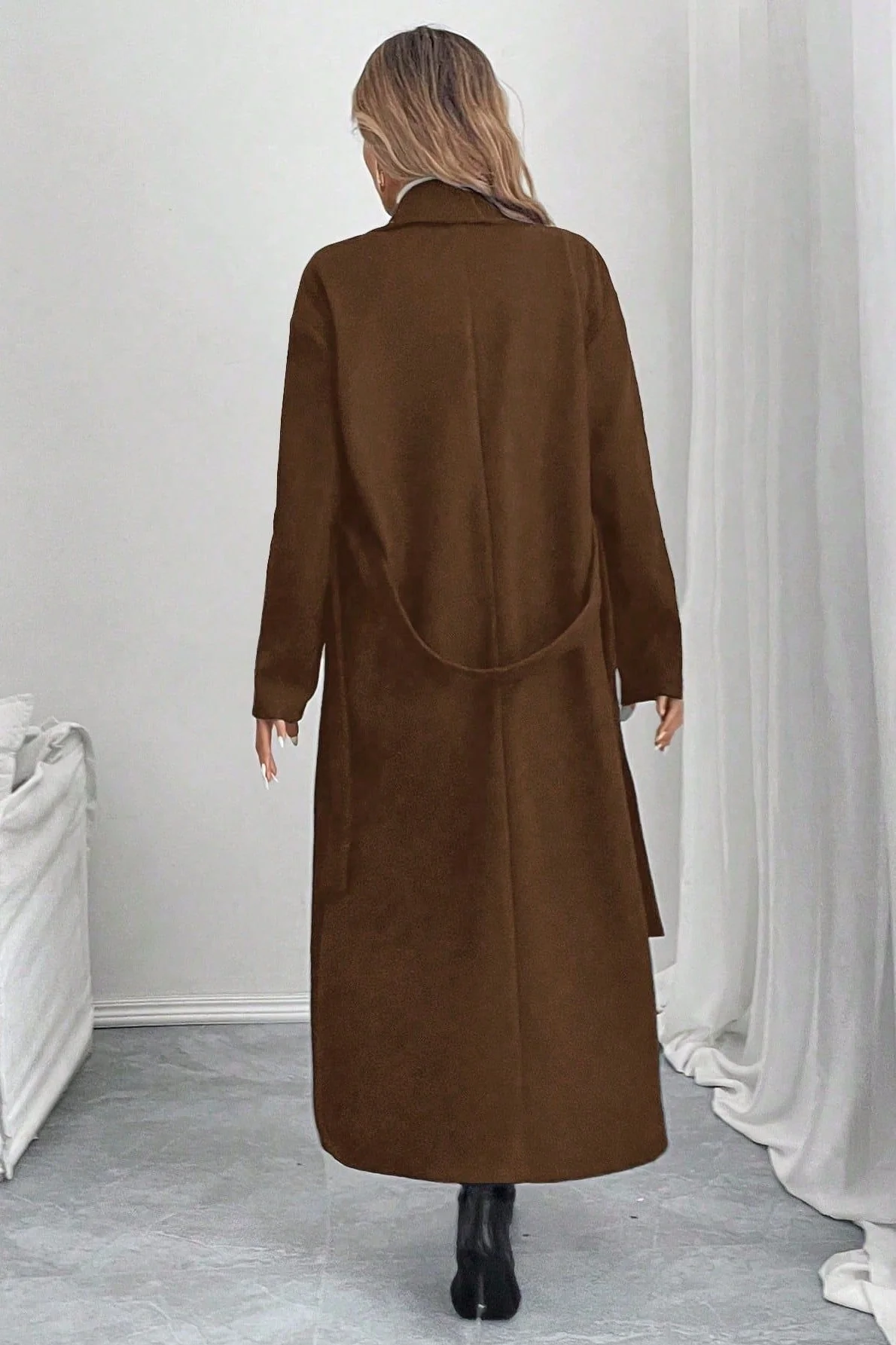 Vintage Oversized Double-Faced Wool Midi Coat - Image 3
