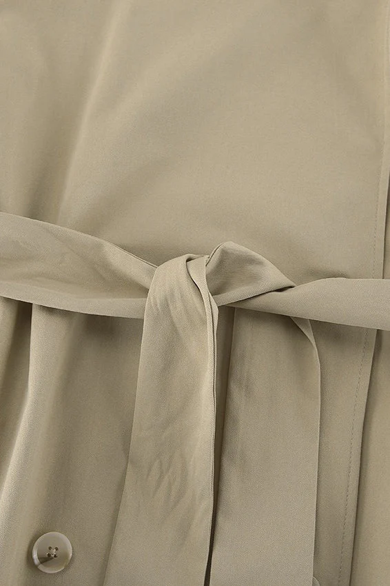 Vintage Khaki Belted Trench Midi Coat - Image 6