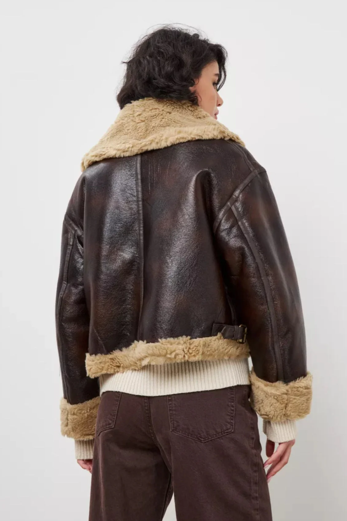 Vintage Faux Fur Collared Short Coat - Image 4