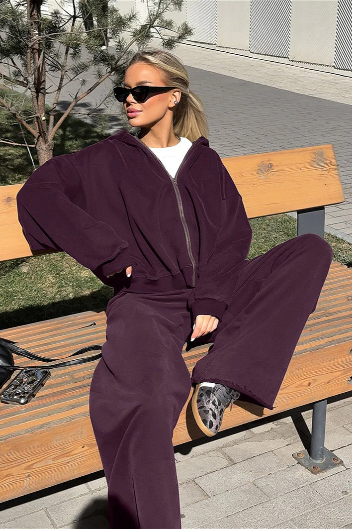 Vintage Hooded Sweatshirt and Jogger Two Piece Set - Image 2