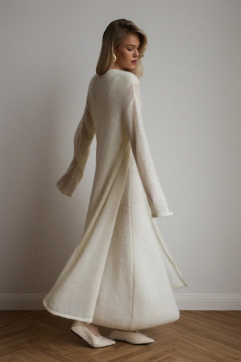 Vintage Knit Cardigan and Sleeveless Dress Two Piece Set - Image 5