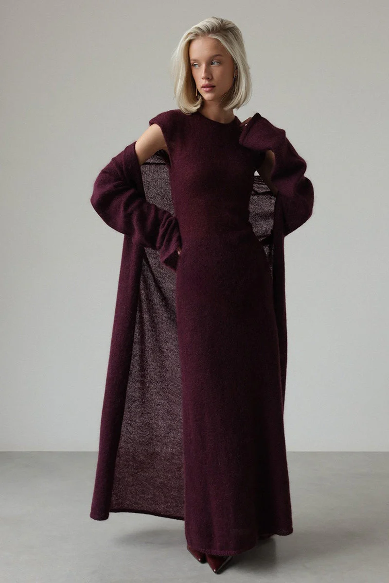 Vintage Knit Cardigan and Sleeveless Dress Two Piece Set - Image 9