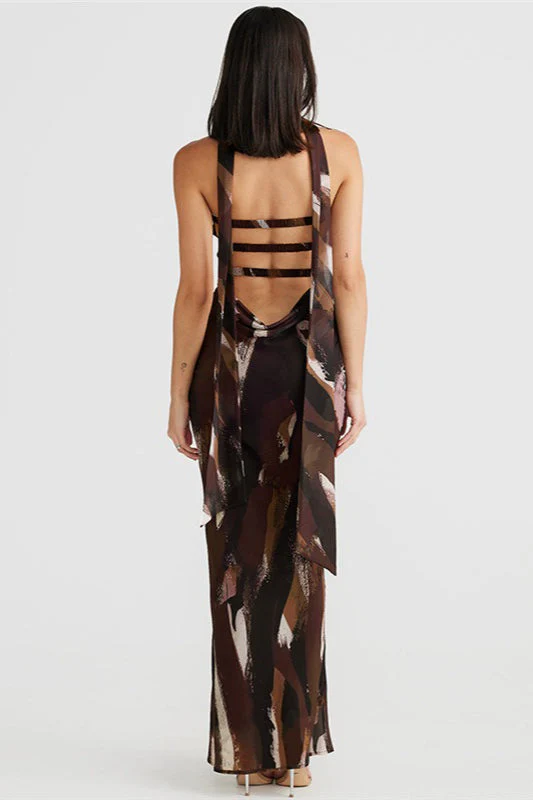 Strapless Backless Print Maxi Dress - Image 4