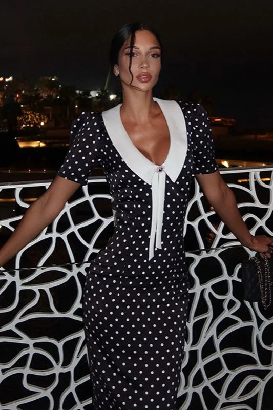 Polka Dot Vintage Print Maxi Dress - Image 2