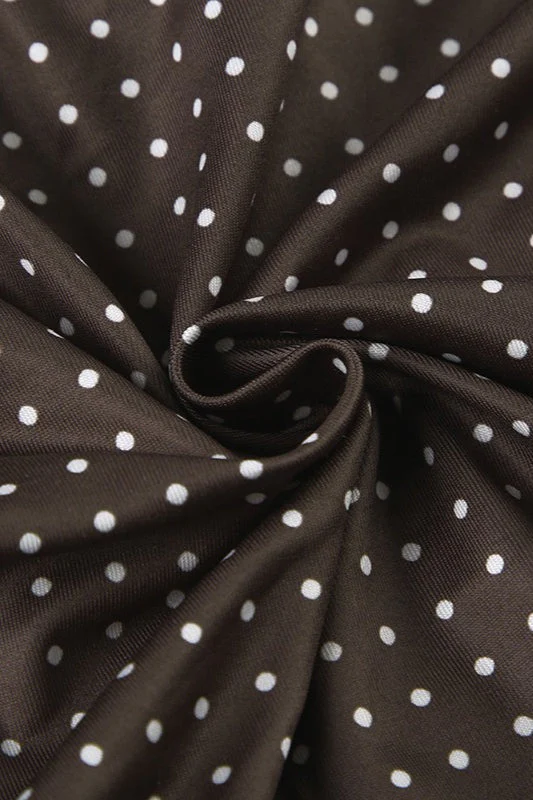 Button Tie Waist Dot Print Blouse - Image 3