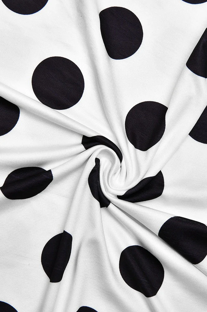 Short Sleeve Retro Dot Print Blouse - Image 5