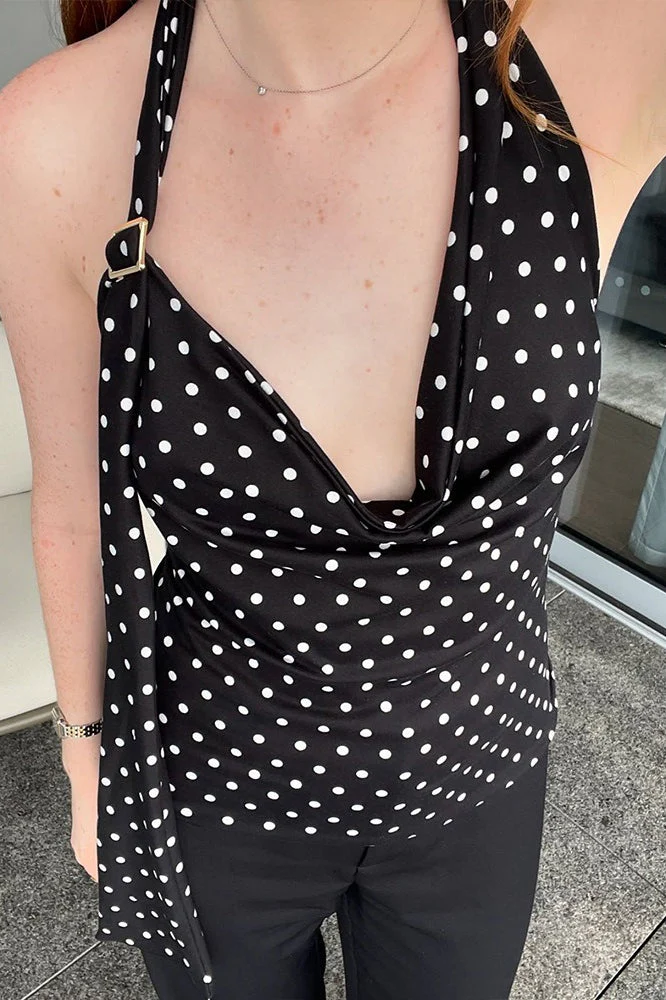 Polka Dot V Neck Cami Blouse - Image 2