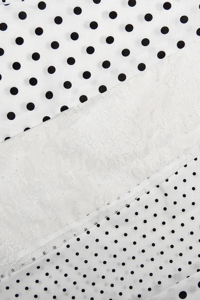 Sheer Polka Dot Asymmetrical Skirt - Image 3