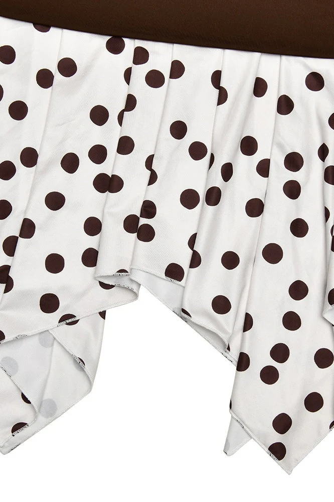 Asymmetrical Polka Dot Slim Skirt - Image 4