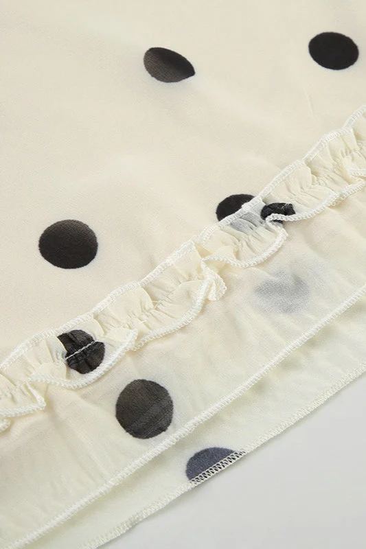 Ruffled Polka Dot A-Line Midi Skirt - Image 4