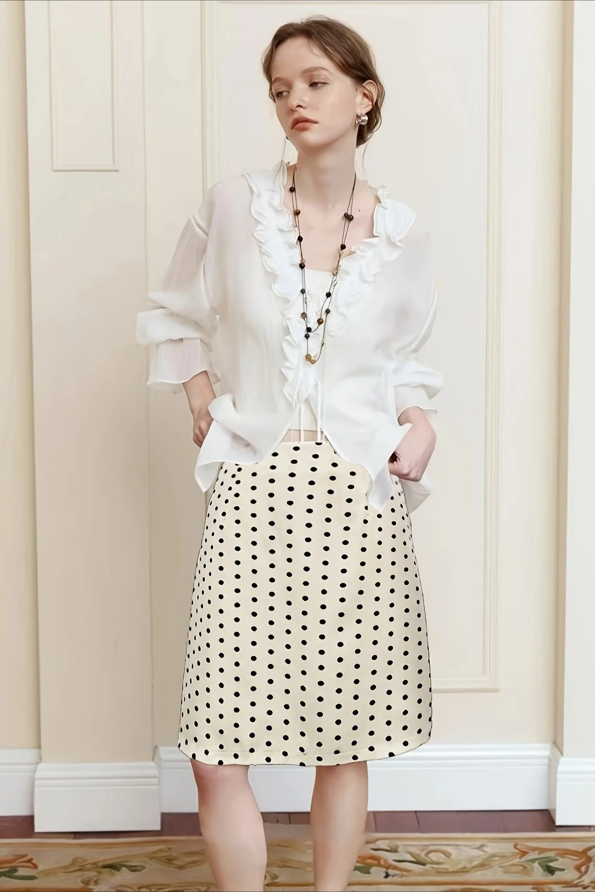 Polka Dot Slim Fit Skirt - Image 3