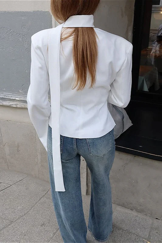Vintage Slim Fit Solid Color Blazer - Image 8