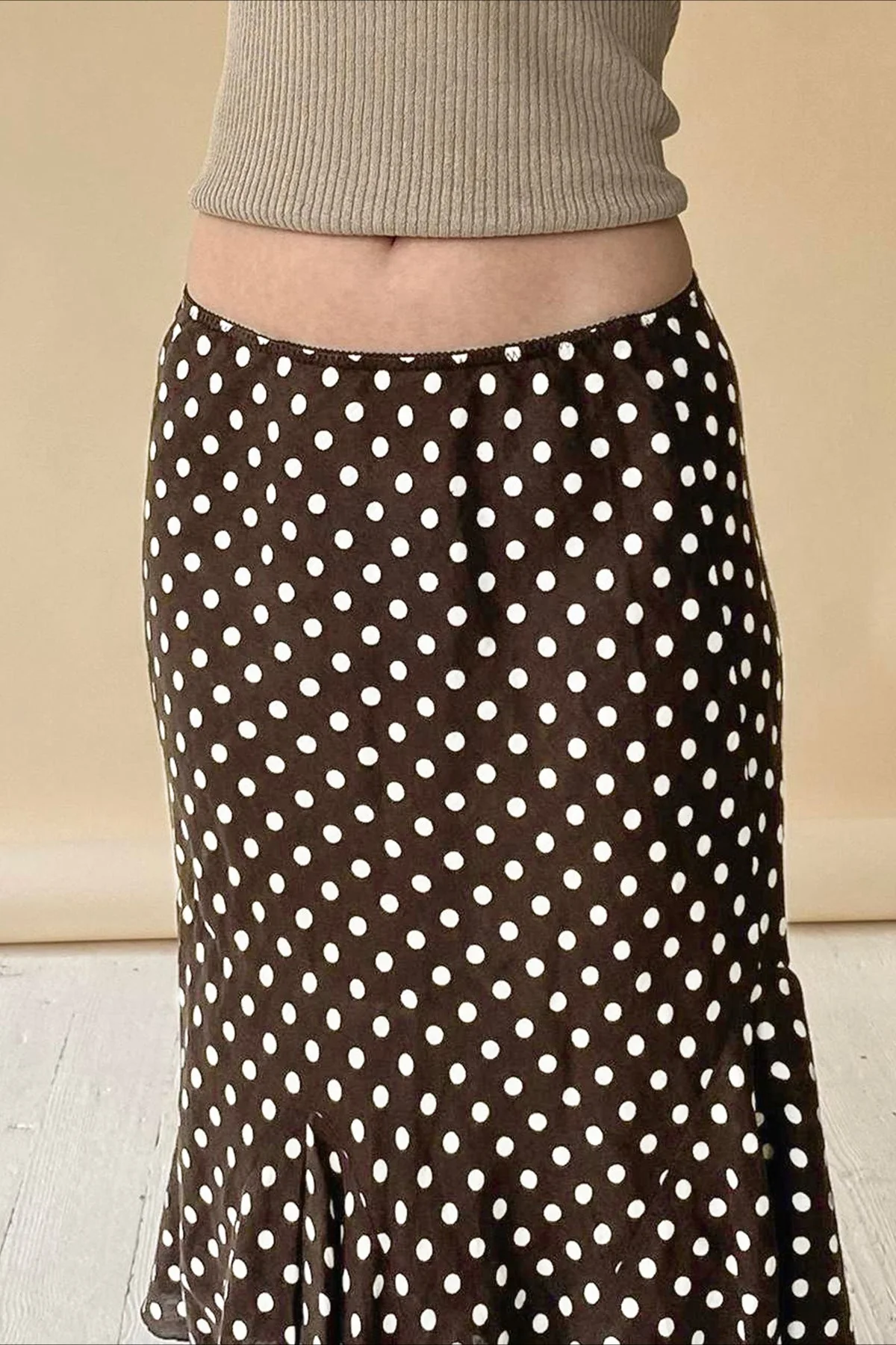 Polka Dot Low Waist Mermaid Skirt - Image 4