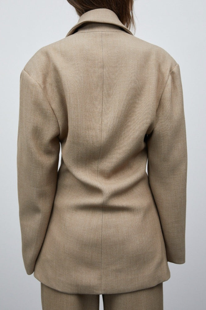Vintage Double Lapel Loose Fit Blazer - Image 2