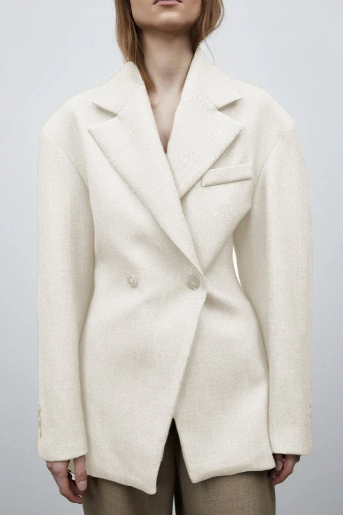 Vintage Double Lapel Loose Fit Blazer - Image 3