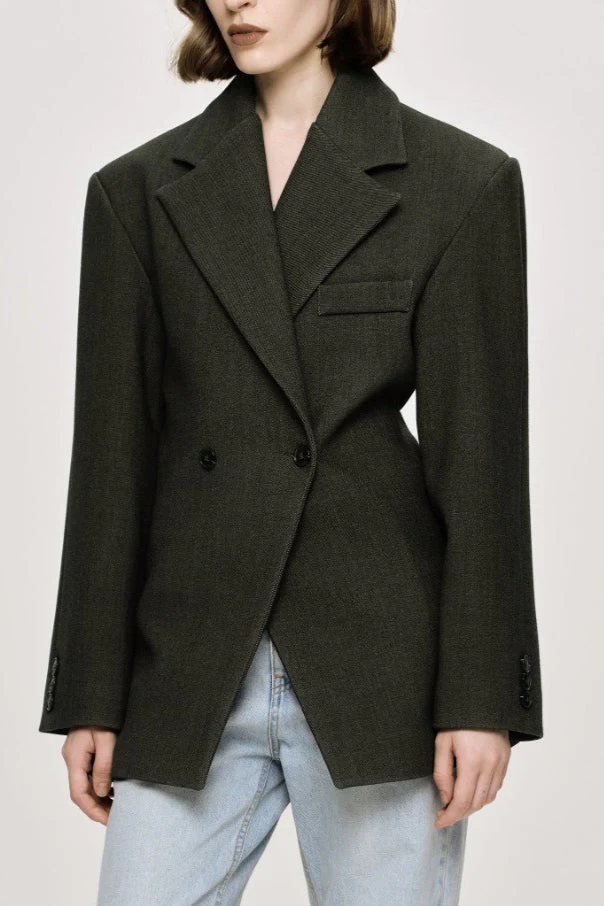 Vintage Double Lapel Loose Fit Blazer - Image 5