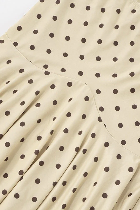Polka Dot Ruched Maxi Two Pieces Set - Image 5