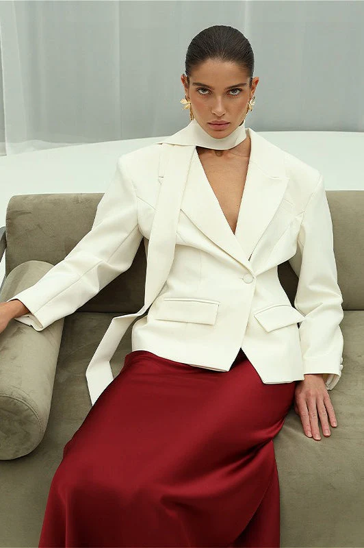 Vintage V-Neck Single Button Blazer - Image 5