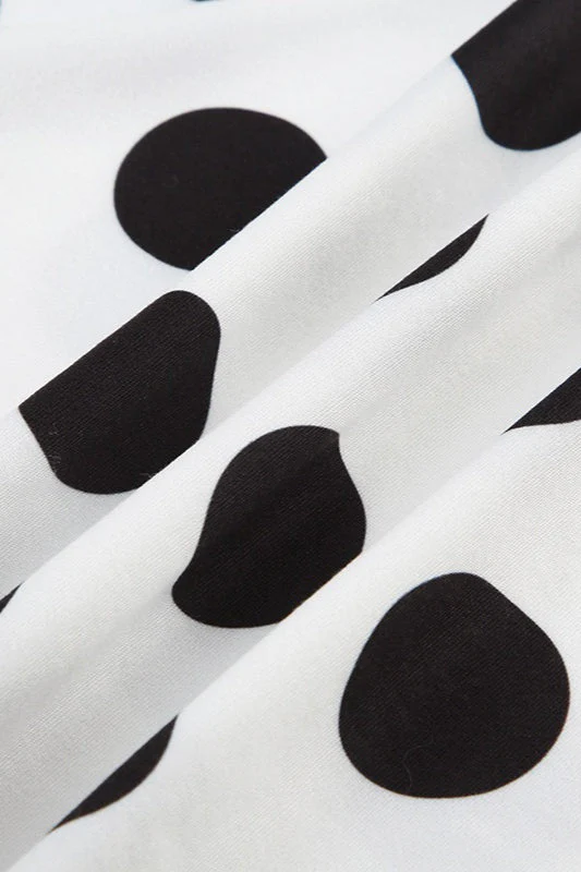 Batwing Sleeve Dot Top Two Pieces Set - Image 4