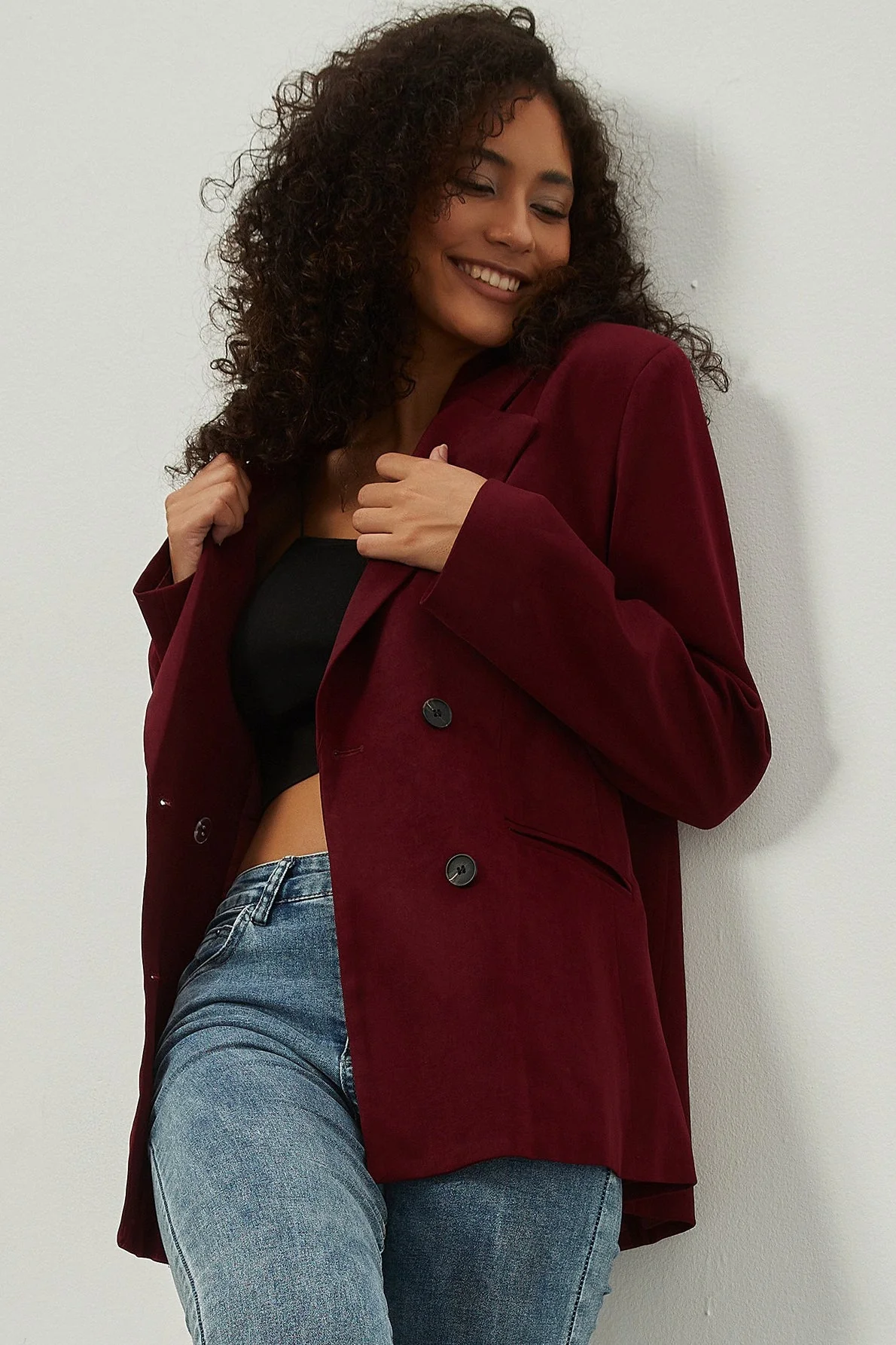 Vintage Double-Breasted Loose Fit Blazer - Image 4
