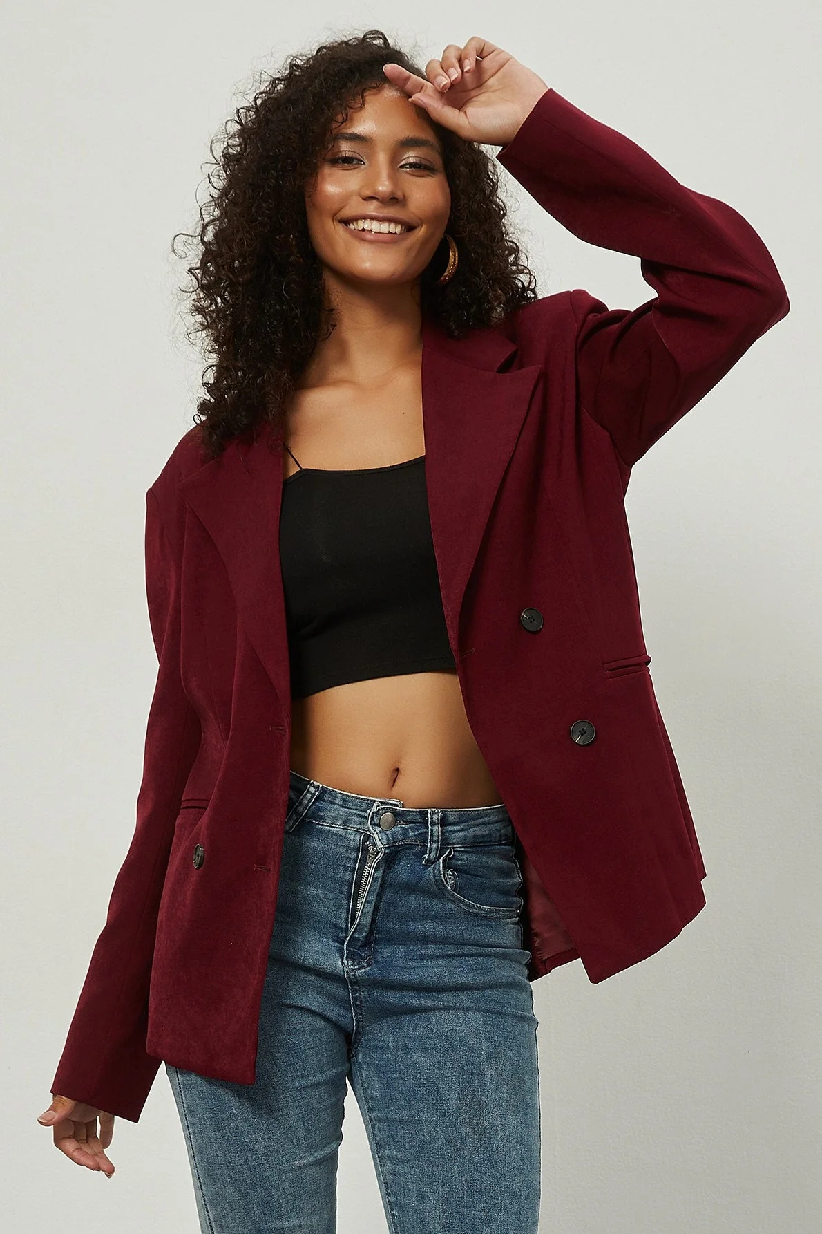 Vintage Double-Breasted Loose Fit Blazer - Image 5