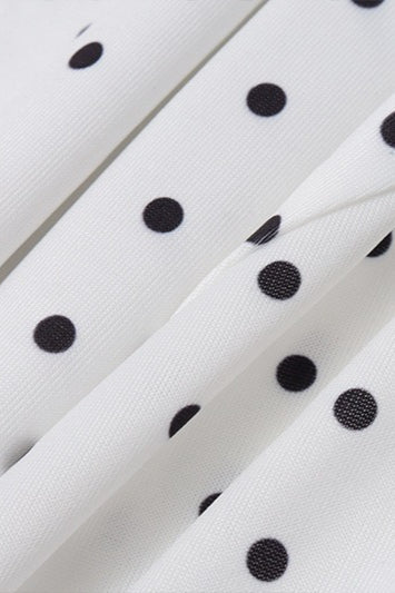 Off Shoulder Polka Dot Two Pieces Set - Image 5