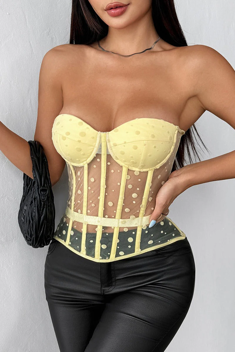 Polka Dot Strapless Bustier Corset - Image 3