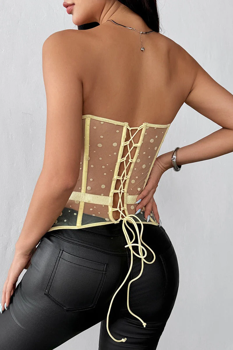 Polka Dot Strapless Bustier Corset - Image 4