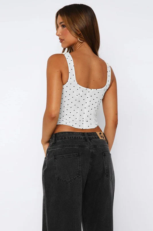 V-Neck Polka Dot Bustier Corset - Image 4