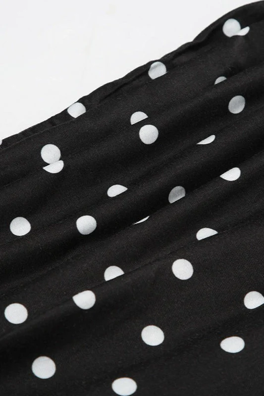 Polka Dot Color Block Off-Shoulder Crop Top - Image 4