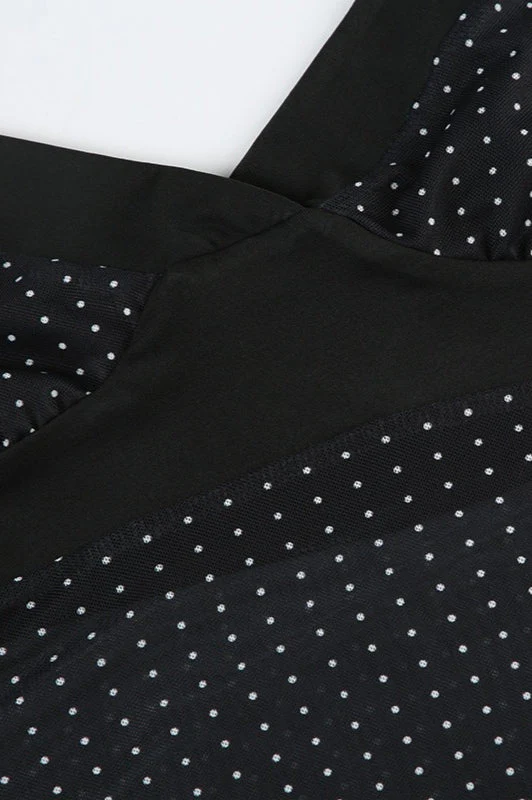 Sheer Polka Dot V-Neck Halter Cami Crop Top - Image 4