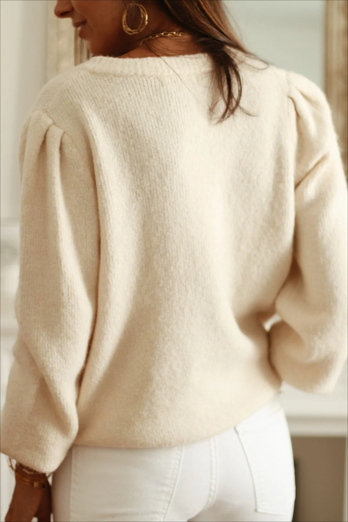 Vintage Hollow Out Knit Cardigan Sweater - Image 3