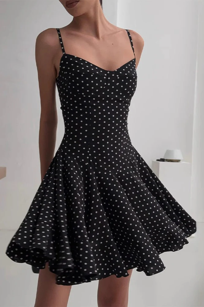 Polka Dot A-Line Cami Mini Dress - Image 3