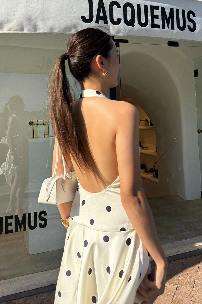 Halter C-Neck Backless A-Line Mini Dress - Image 2