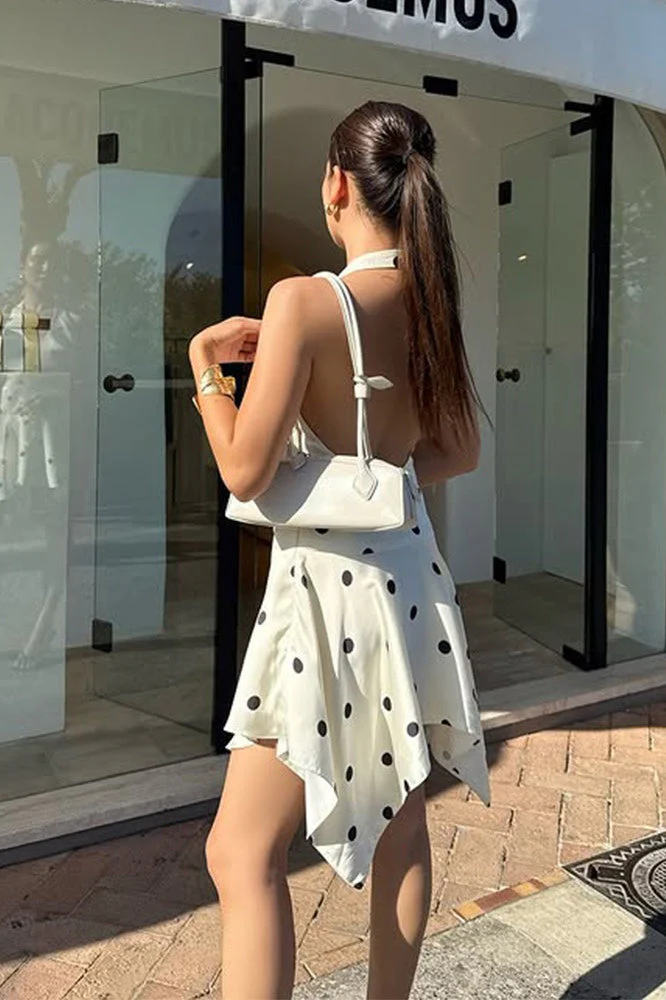 Halter C-Neck Backless A-Line Mini Dress - Image 3
