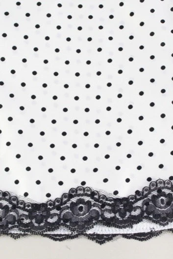 Lace-Trim V-Neck Polka Dot Halter Backless Mini Dress - Image 4