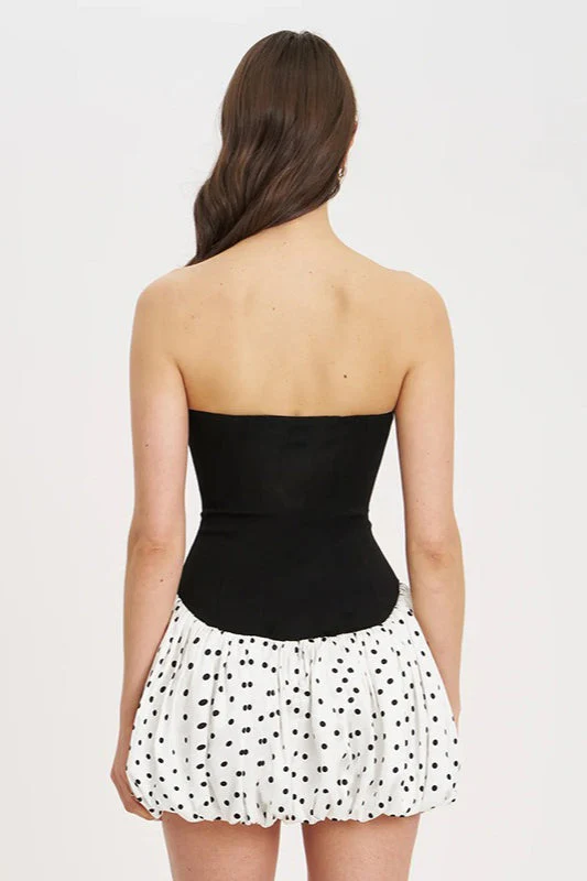 Polka Dot Strapless Bodycon Mini Dress - Image 3