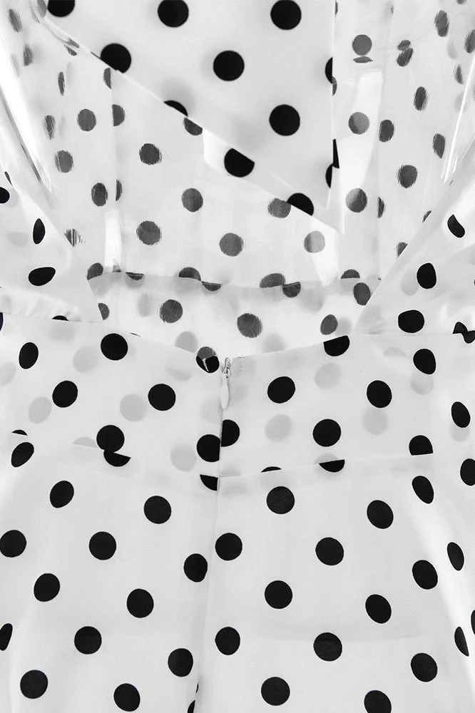 Sexy Polka Dot Halter Backless Tie Mini Dress - Image 3